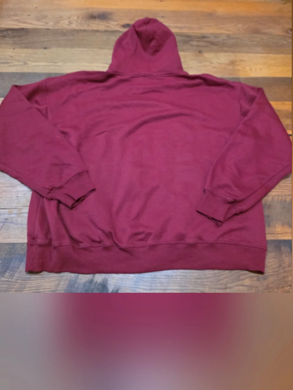 100 Brawn Maroon Pullover Hoodie Big Man Wear - Picture 7 of 9